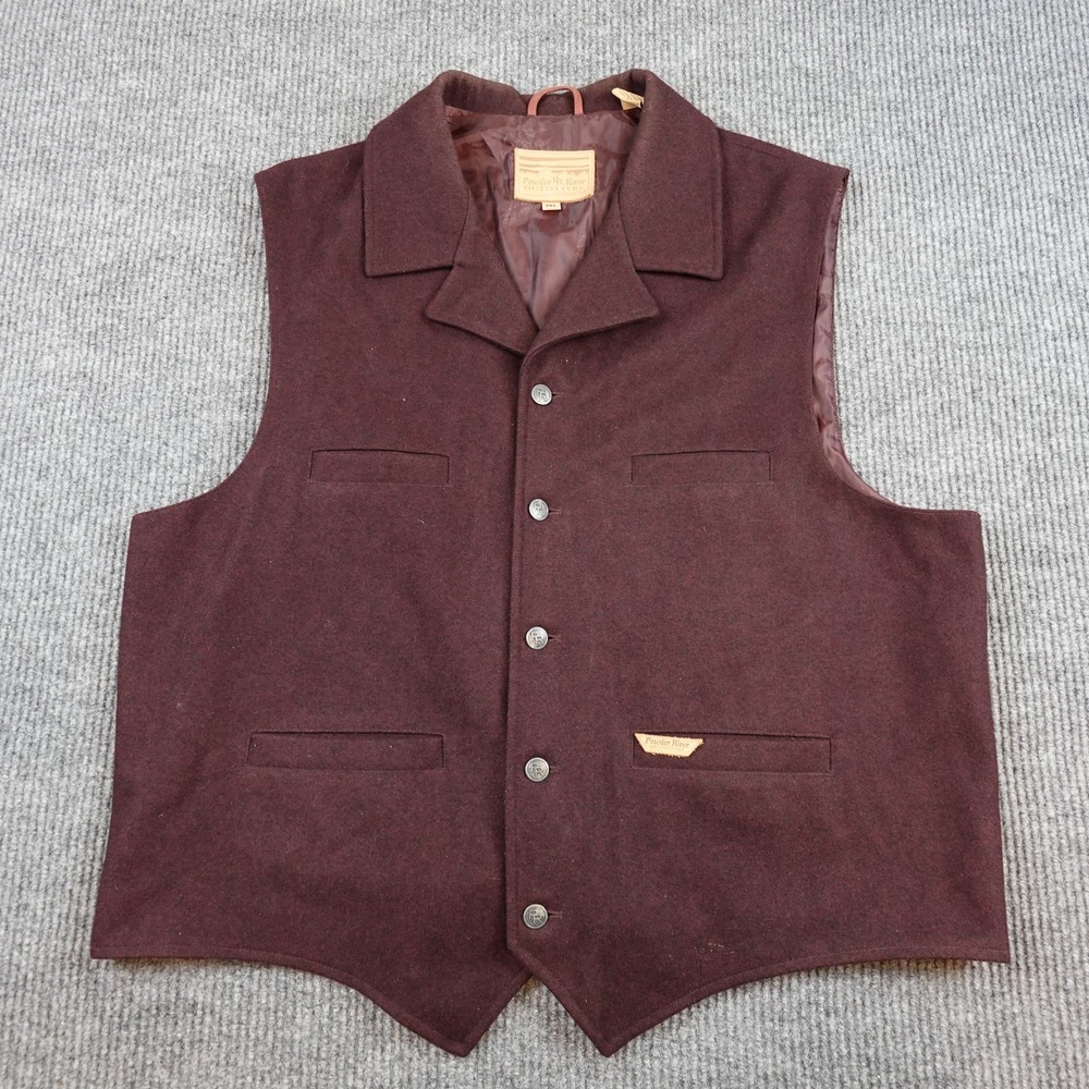 Powder River Outfitters Mens 3XL Brown Wool Vest 88X-1176 Western Workwear